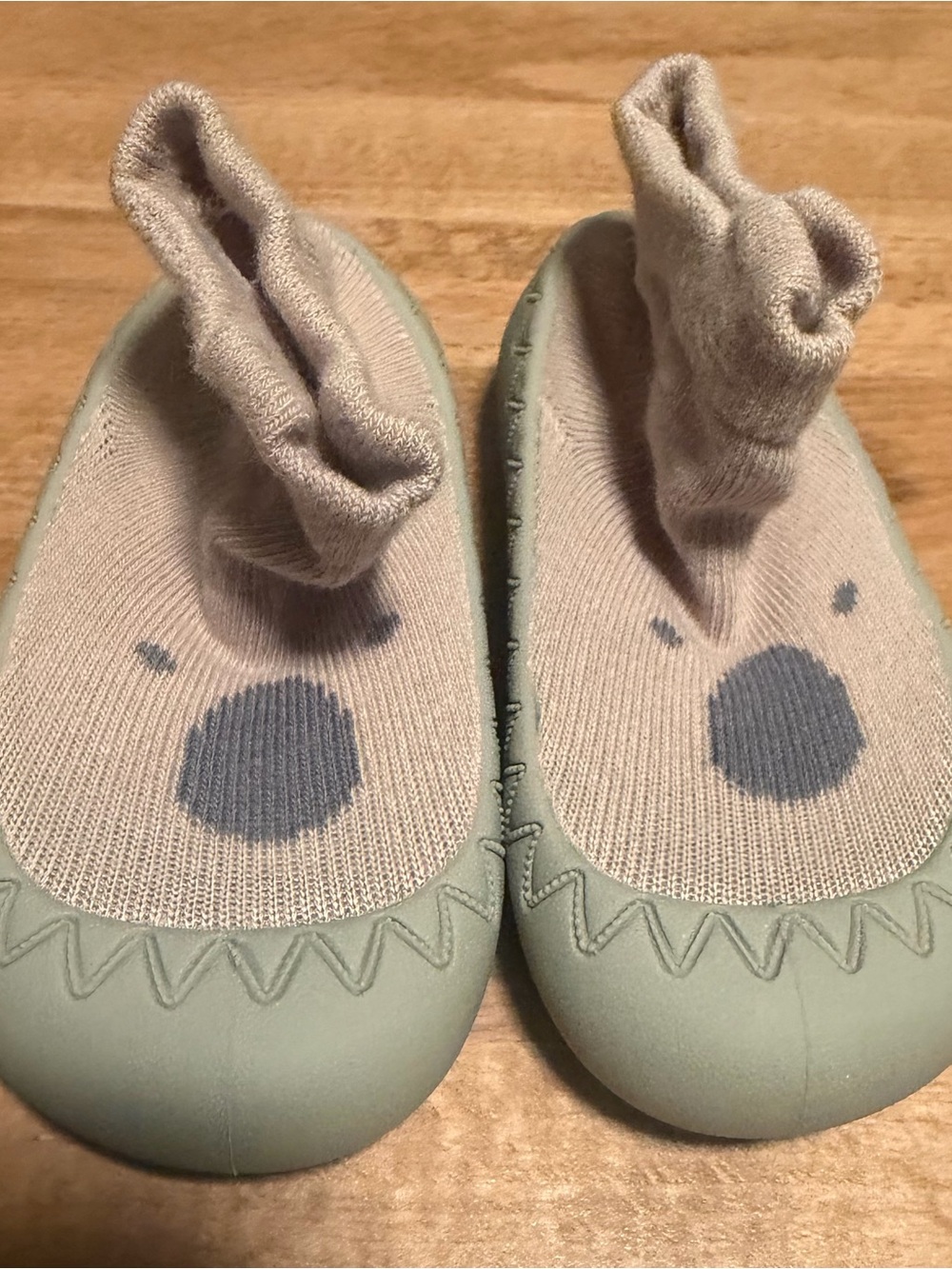 Light Tan Toddler Footie One-Piece Slip-Ons- US size 5